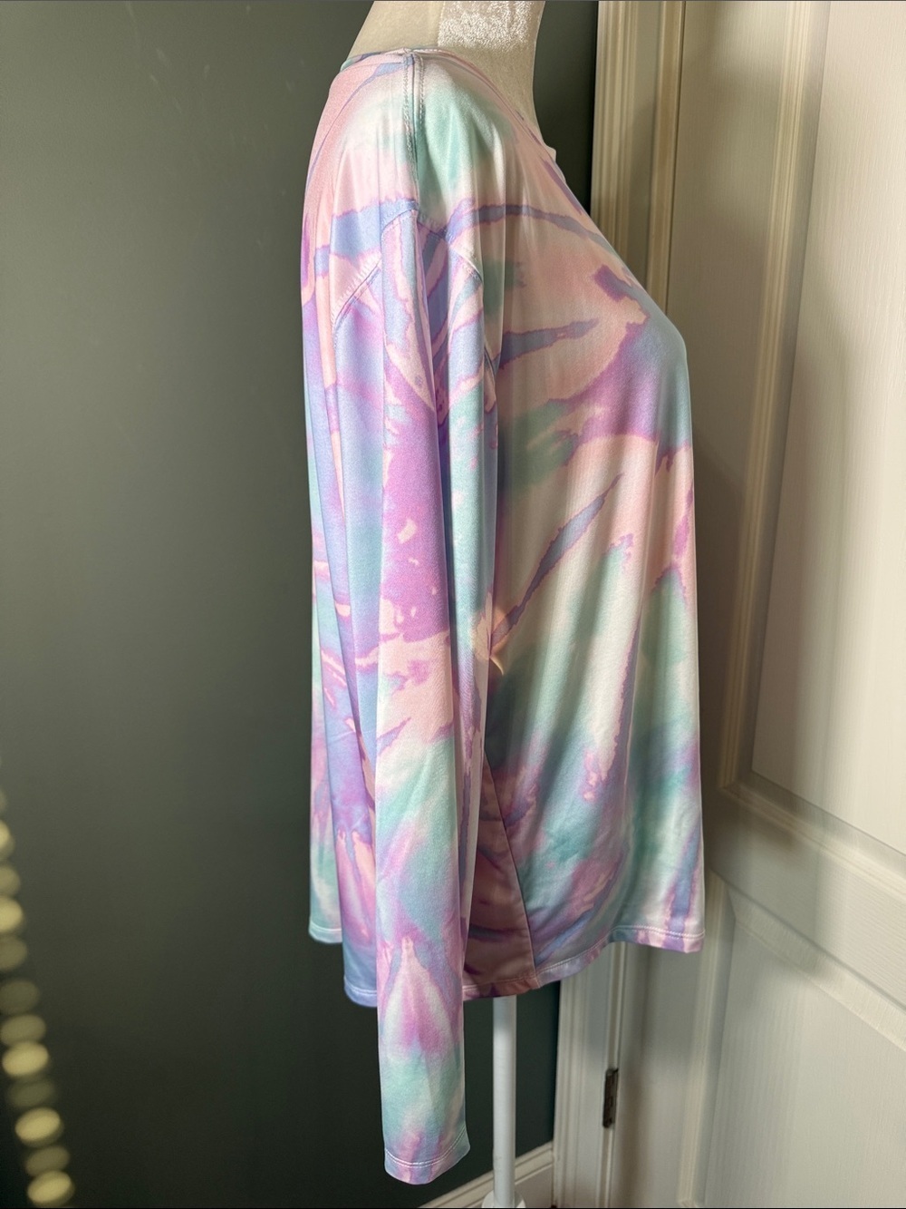 Lauren James Pastel Tie Dye Long Sleeve Sun Shirt XL NWOT - Picture 6 of 7